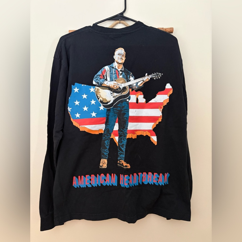 Zach Bryan American Heartbreak Long Sleeve Shirt Mens Medium Country Concert Tee